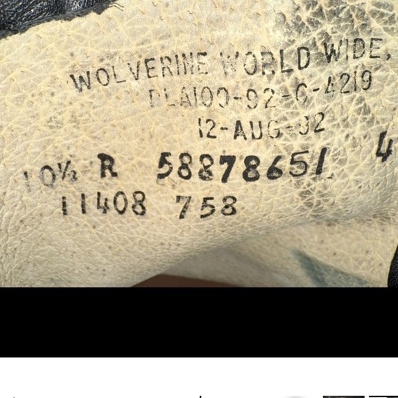 Vintage 1992 Wolverine Combat Boots Men’s 10.5R Black Leather Military - Picture 13 of 16